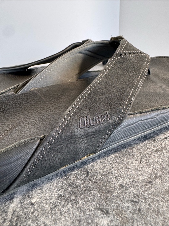 Olukai Leather Nui-M Men’s Flip Flops Sandals 12 Black main image 10